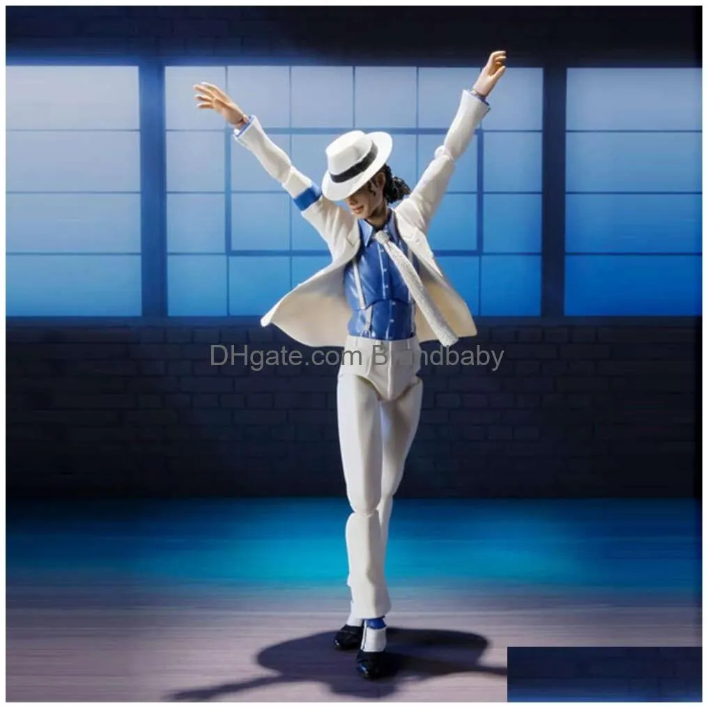 mascot costumes s.h.figuarts michael jackson smooth criminal moonwalk action figure model toys michael jackson mj thriller joint movable