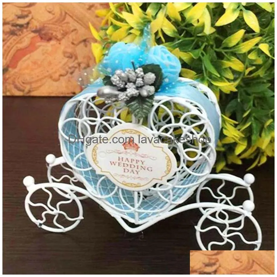 100pcs iron romantic pumpkin carriage wedding candy box wedding favor gifts baby shower wedding decoration 300pcs t1i1796