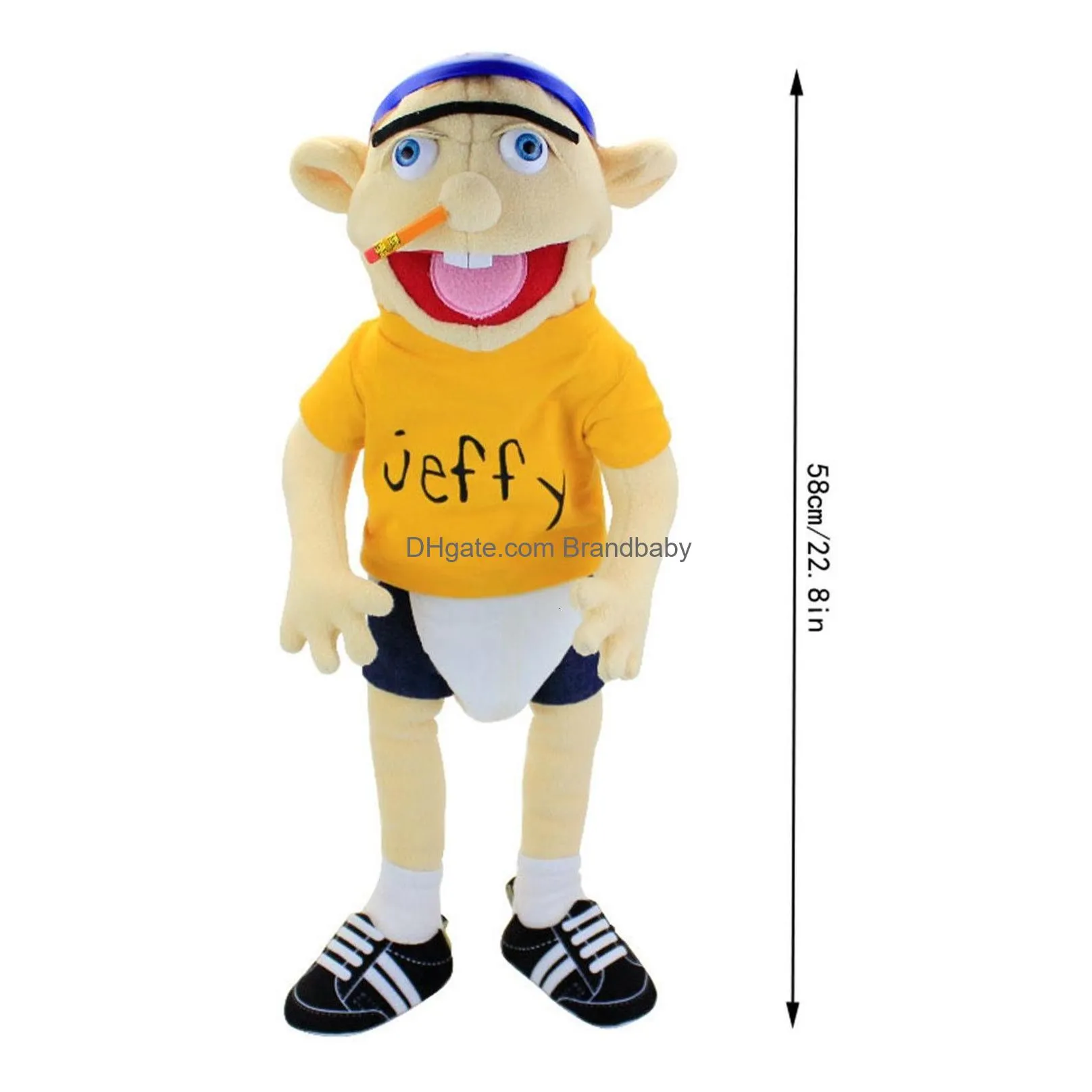 puppets 60cm jeffy hand puppet plush children soft doll talk show party props christmas doll plush toys puppet kids gift 230707