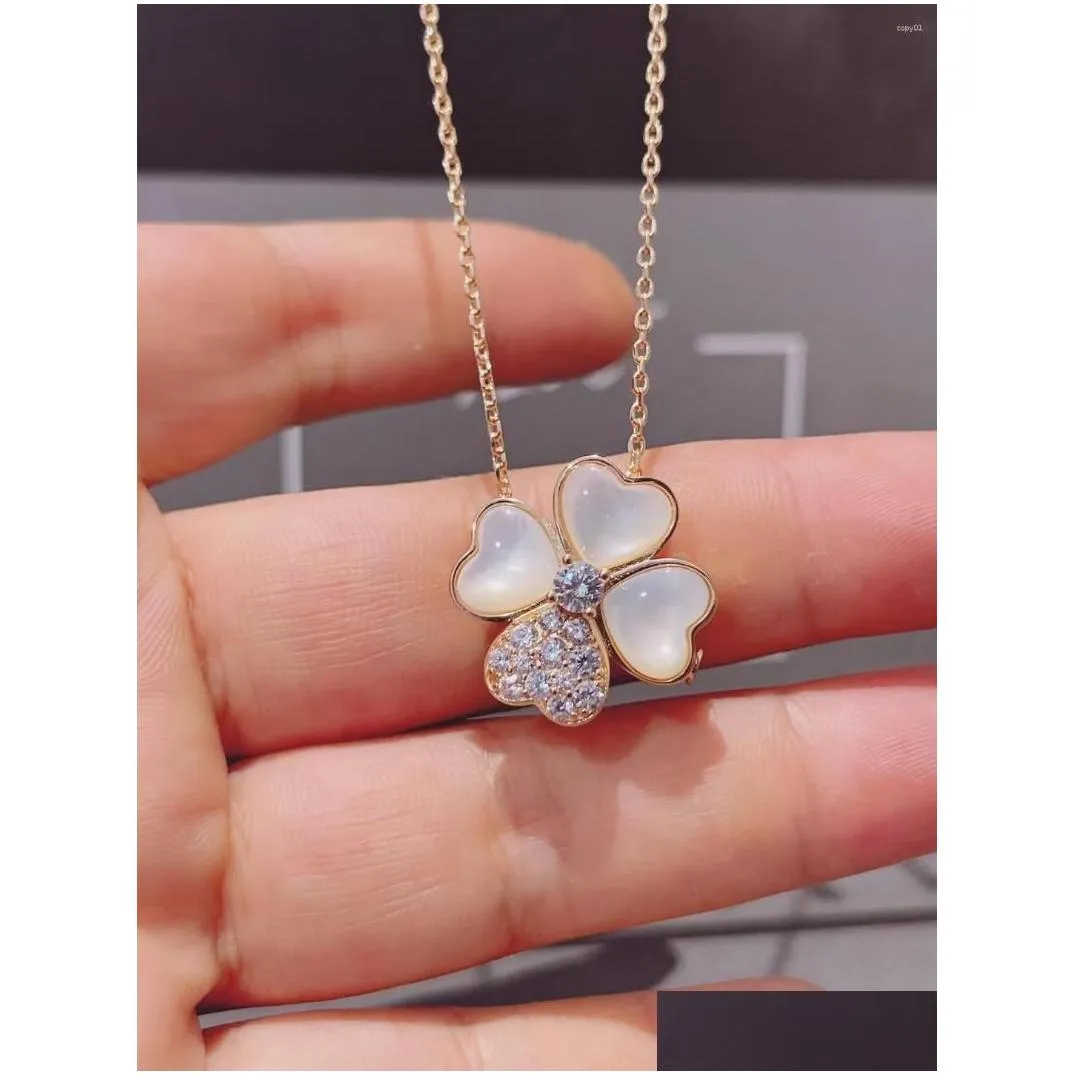 pendant necklaces high-quality fashion jewelry ladies lucky grass sweet shell love exquisite necklace party banquet accessories