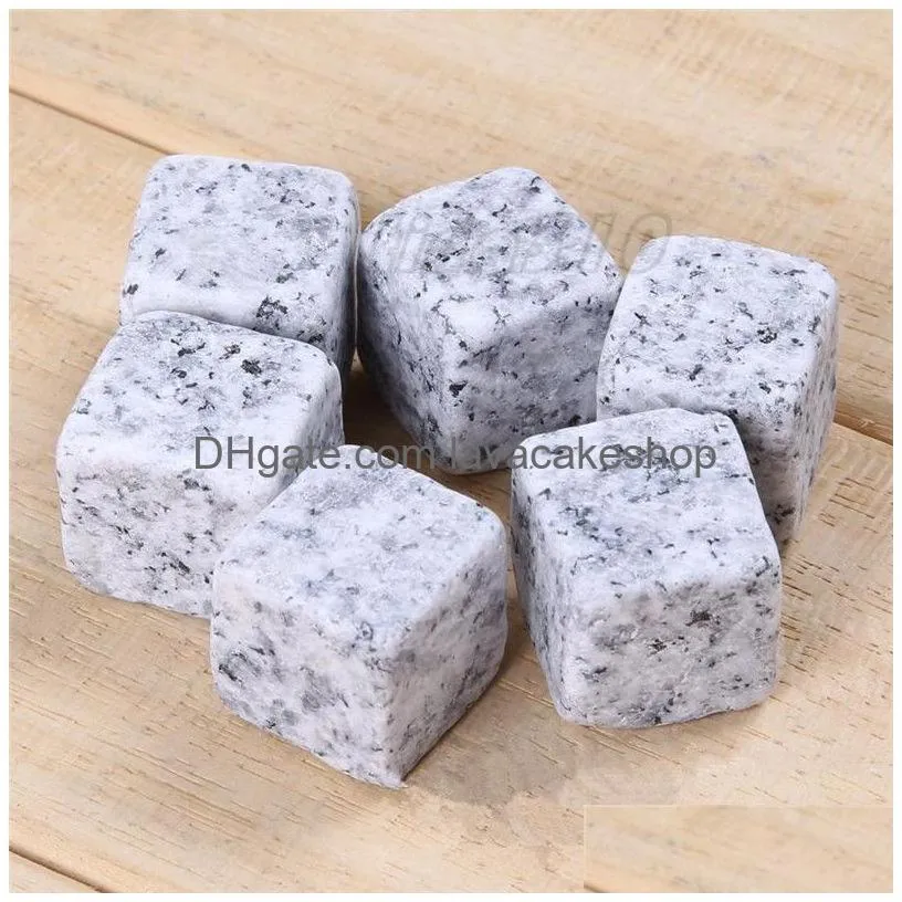 6 pcs/bag natural whiskey stones frozen stones ice wine stone bar ware supplies kitchen bar tools t9i00468