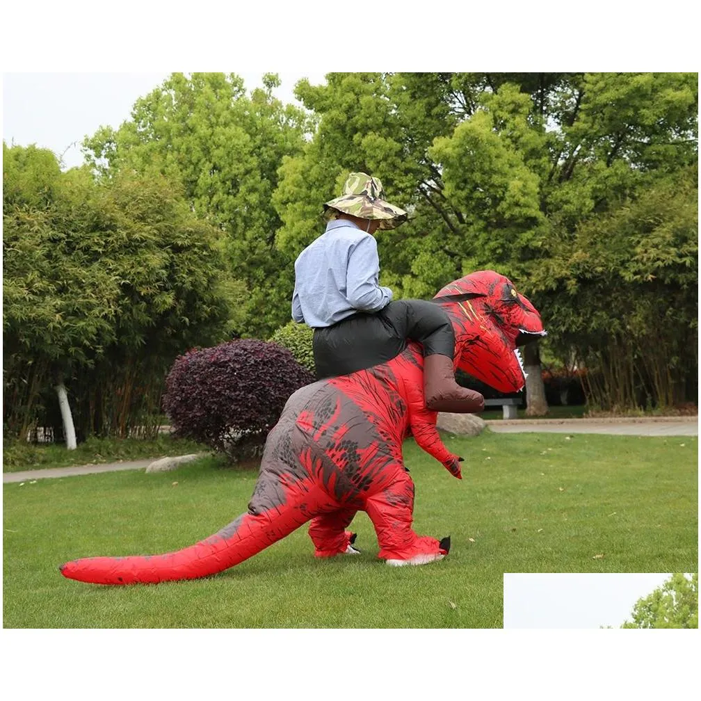 T-REX Monster Inflatable Costume Blow Up Cosplay Dinosaur Clothing Carnival Halloween Christma Dress For Kids Adults Party Show