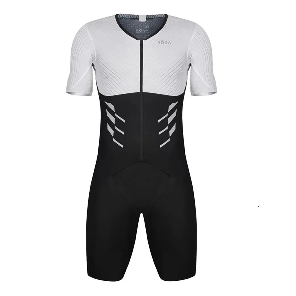 Sets Cycling Jersey Sets Roka USA Team Triathlon Race Suit Skinsuit Mans Sleeveless Swimwear Bike Ropa Ciclismo Bicycle Clothes