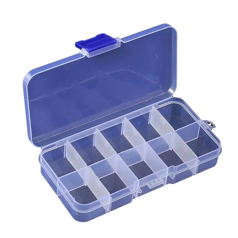 Storage Boxes Bins 3 Wholesale 10 Grid 15 24 Transparent Plastic Pp Detachable Toy Jewelry Box Medicine Desktop Drop Delivery Home Otb9F