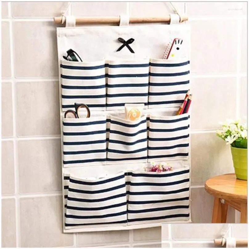 Storage Bags Hanging  The Wall Sundries Pouches Cotton And Behind Door Women`s Cosmetic Multi-function Kitchen