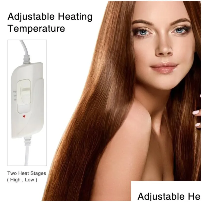 Treatments Adjustable Heating Hair Cap Steamer Nourishing Thermal Treatment Baking Oil Cap Hair Mask Spa Home Salon Hair Care Styling