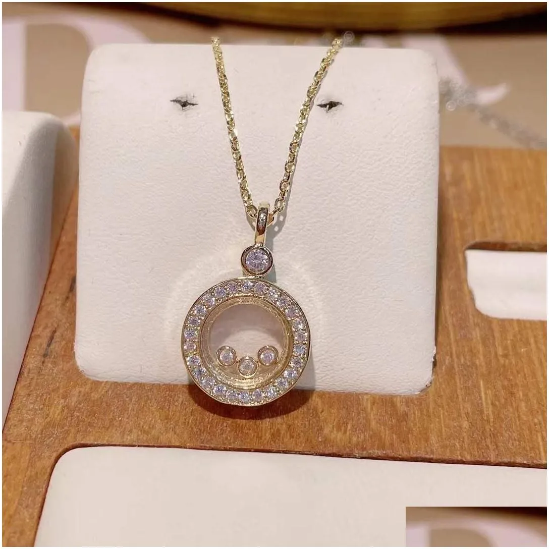 Necklaces Luxury Round Shape Stackable Pendant Necklace Beautiful Full Cubic Zircon Tennis Chain Dubai Women Party Jewelry Gift D1571