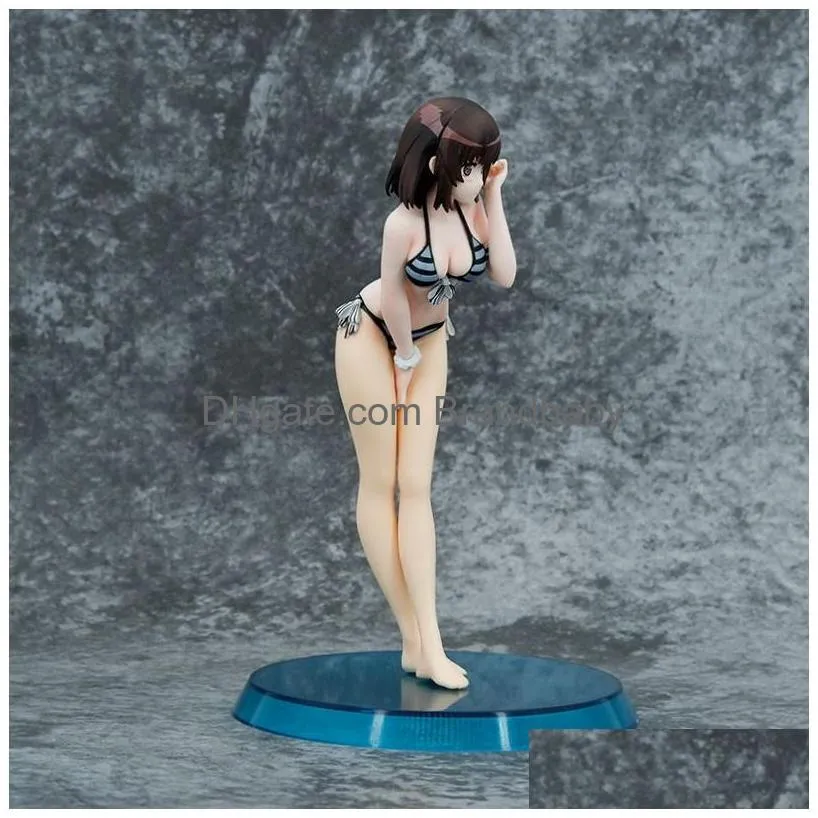 decompression toy anime figure sexy swimsuit megumi kato bent over standing model pvc gift doll collection toys for girls static