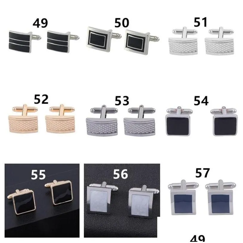 cuff links classical man designer alloy french enamel woman cufflinks 18k gold plated black sier square circle shirt business suit w