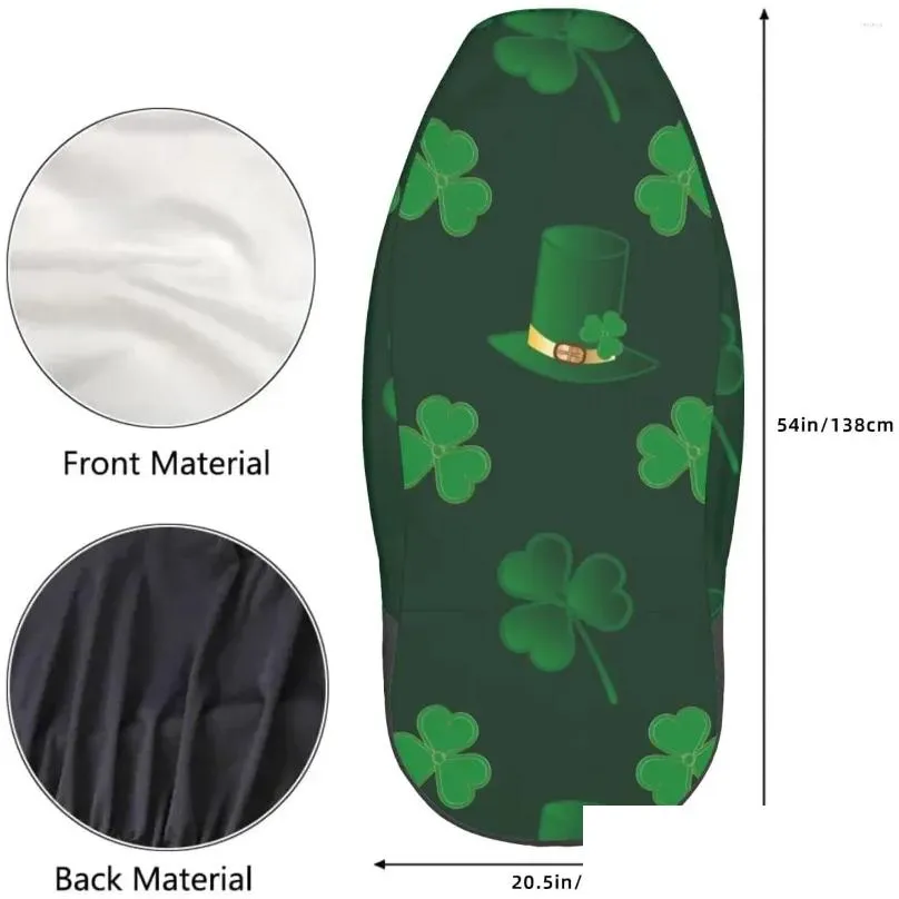 Car Seat Covers Set 2pcs Traditional St. Patrick `s Day Universal Front Seats Vehicle Enterior Protector Suitable Auto