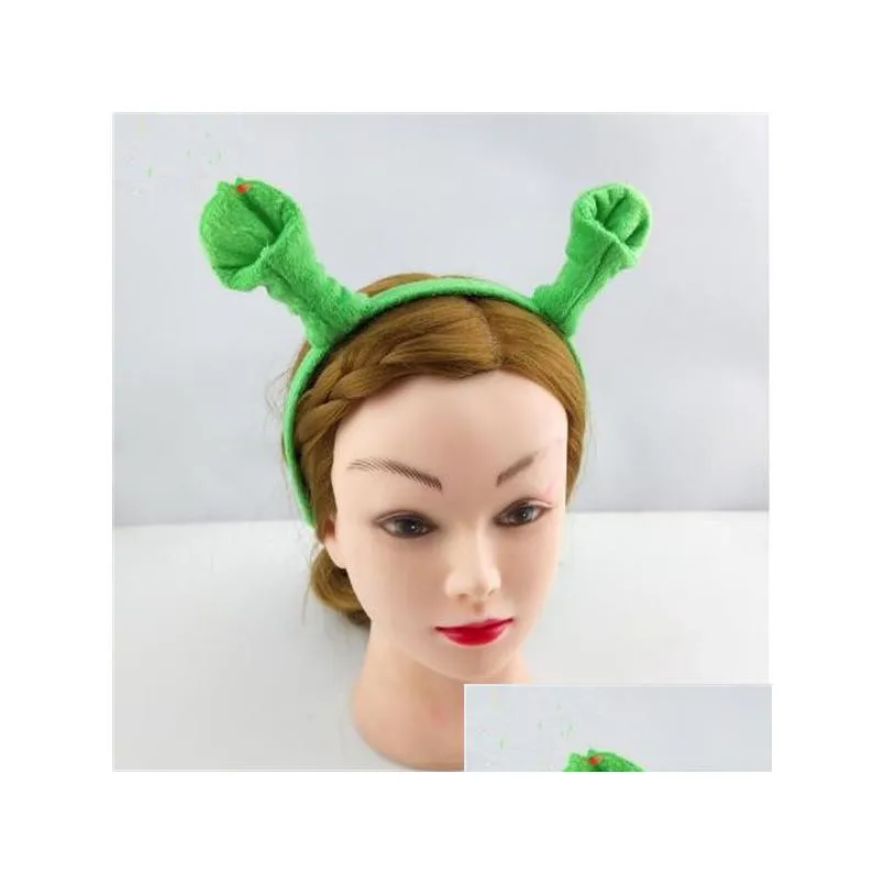 shrek hairpin ears headband head circle halloween children adult show hair hoop party costume item masquerade party supplies
