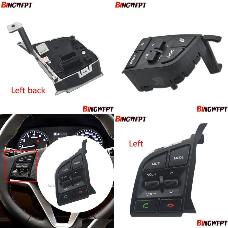 multi function steering wheel audio buttons for hyundai tucson 2015-2019 backlight button switch bluetooth
