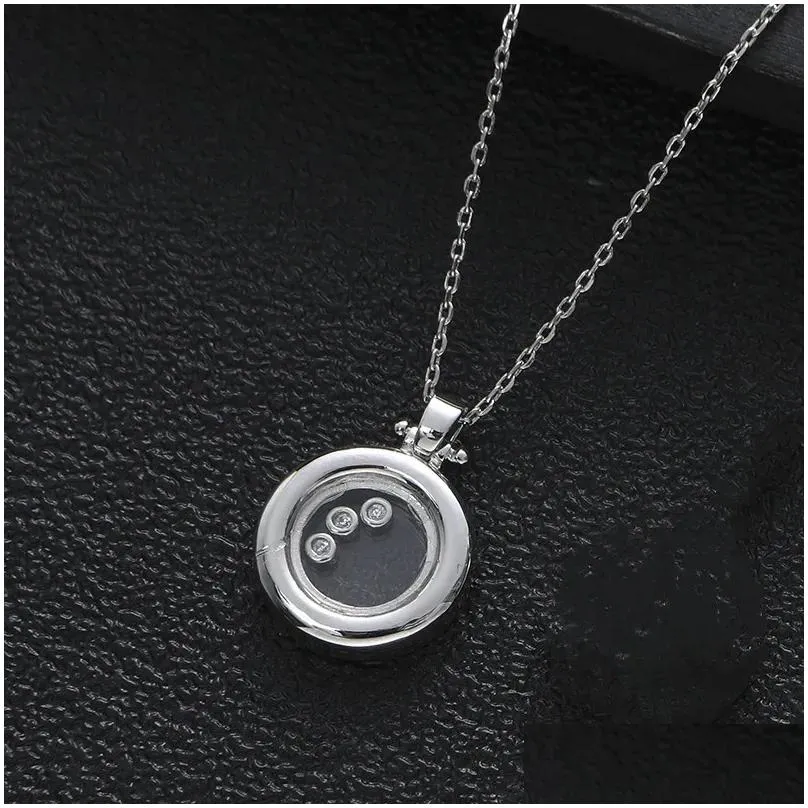 Necklaces Luxury Round Shape Stackable Pendant Necklace Beautiful Full Cubic Zircon Tennis Chain Dubai Women Party Jewelry Gift D1571