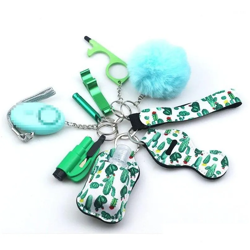 women alarm personal keychain set self defense alarm keychain security self protection security alarm key ring for girls 10pcs/sets