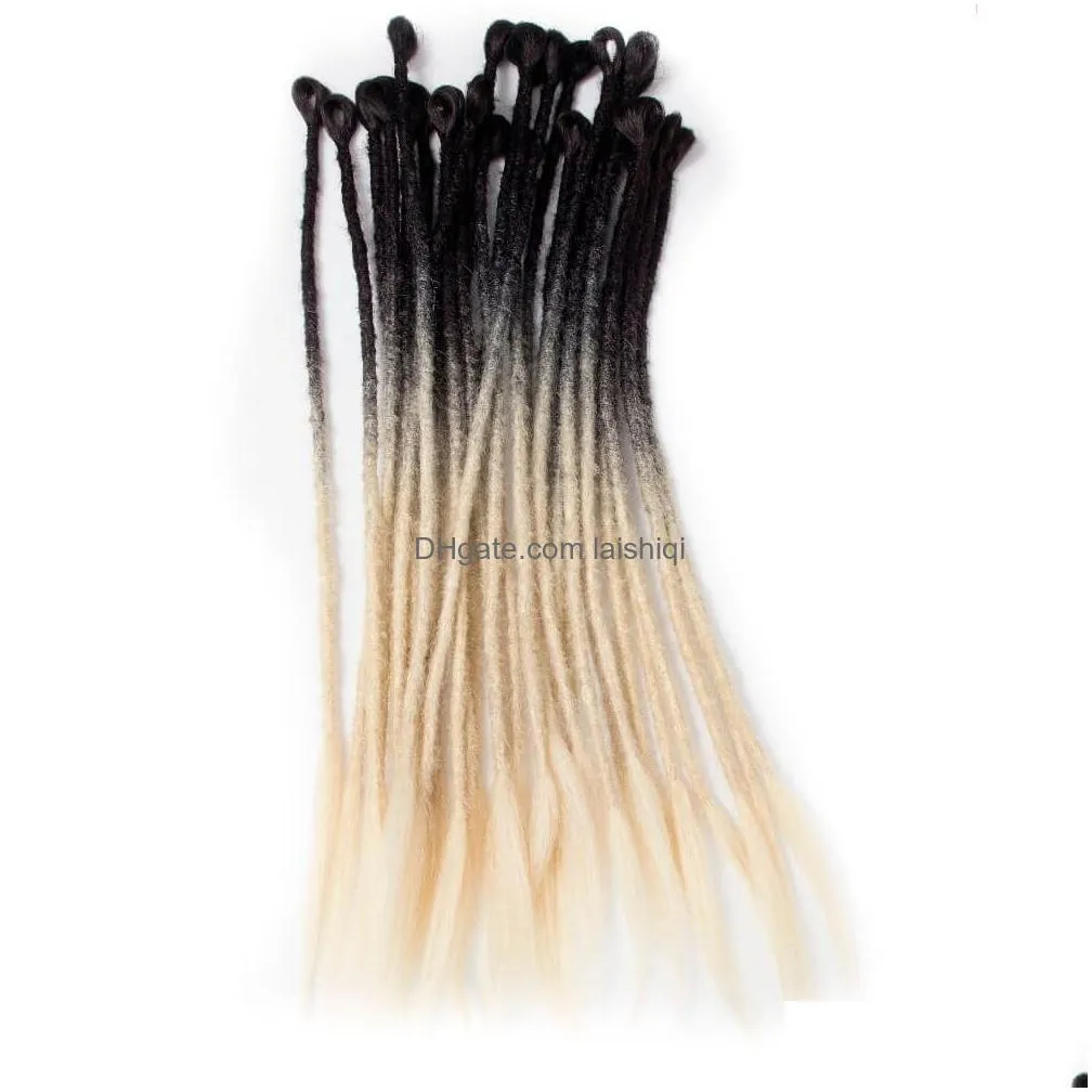 handmade dreadlocks ombre hair extensions synthetic cloghet braids dreads hair extensions handwork synthetic braiding hair blonde