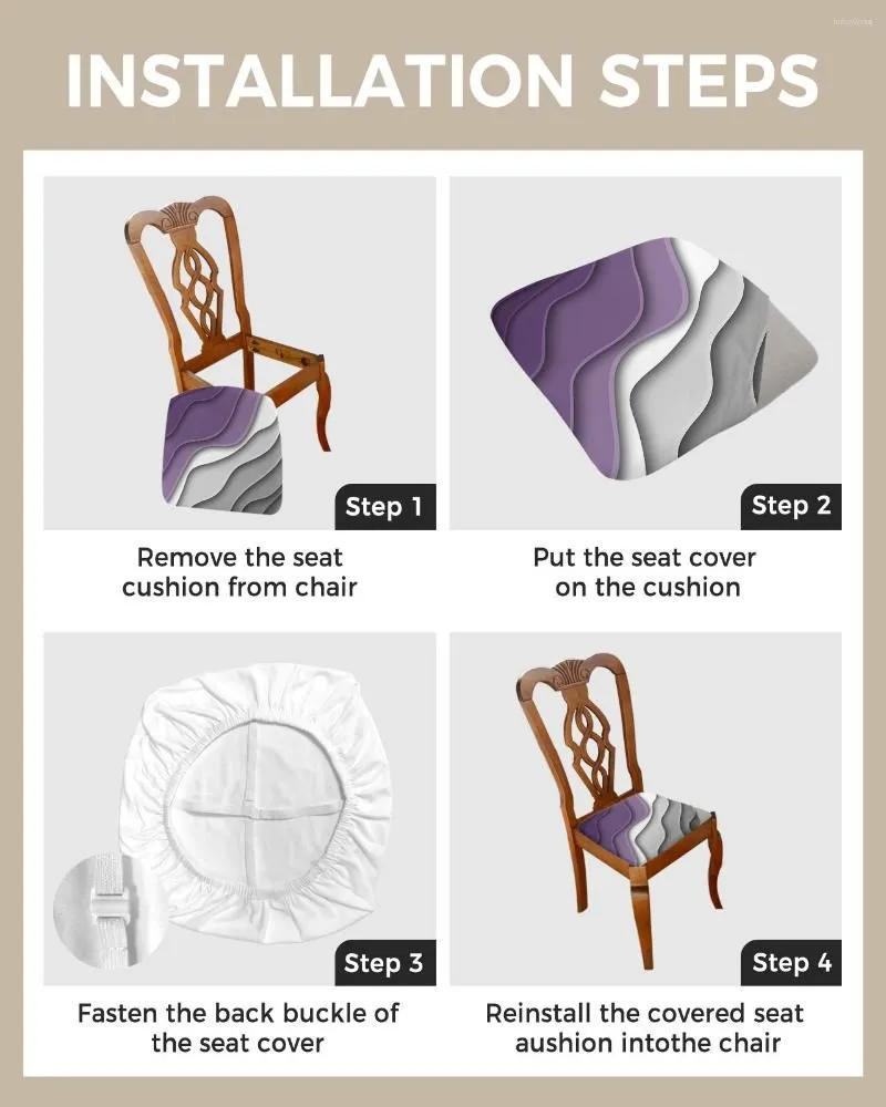 Chair Covers Purple Grey Gradient Modern Geometric Abstract Elastic Seat Cover For Slipcovers Home Protector Stretch