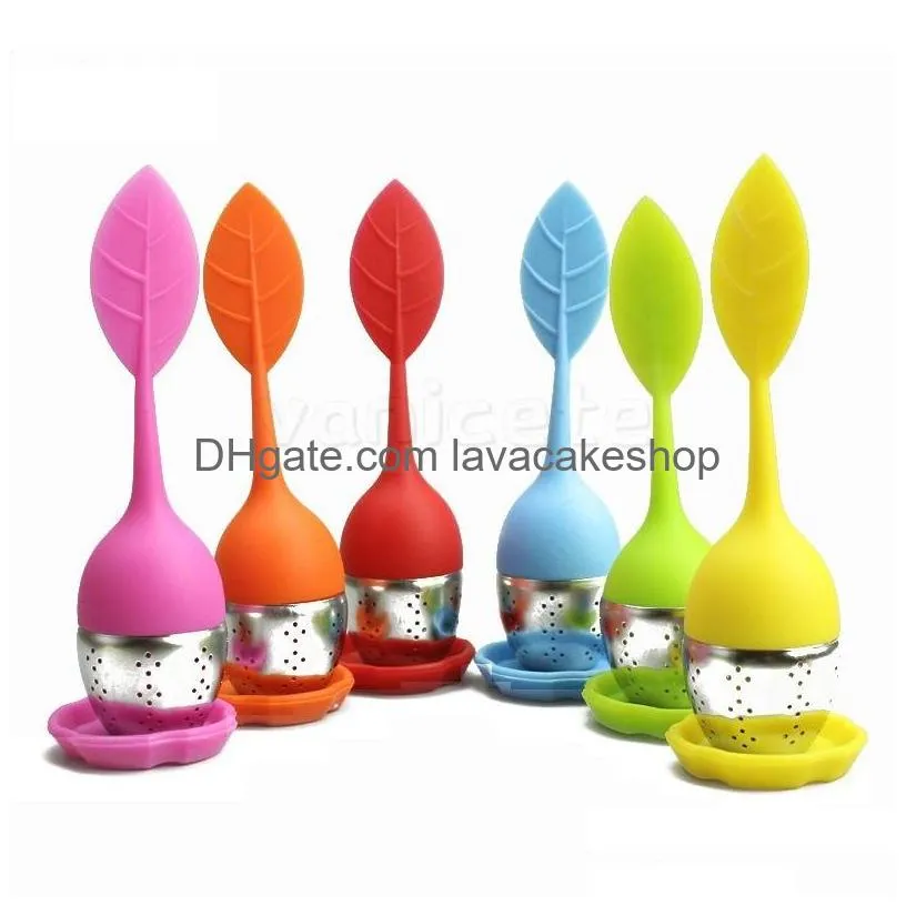 multi style portable silicone tea infusers creative silica gel lotus teas leakage stainless steel leaf shape cute loose leaf tea-strainer