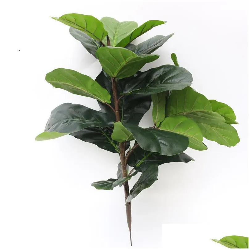 faux floral greenery 60-120cm large artificial palm tree branch green tropical plants plastic banyan tree leaves indoor diy home garden office decor