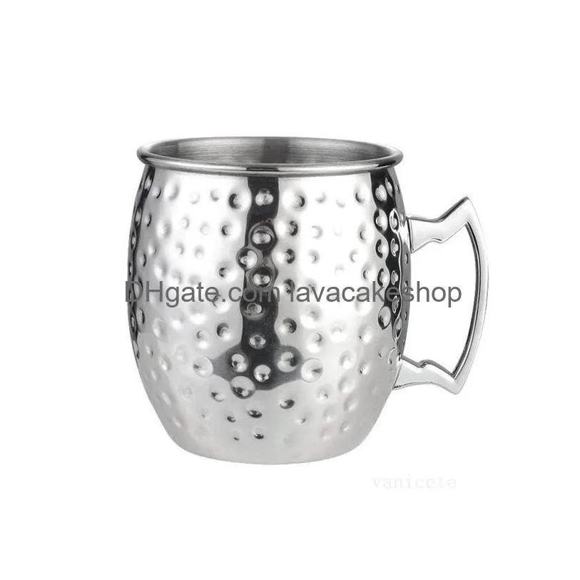 moscow cup mule mugs 304 stainless steel wine glasses copper plated hammer point mug cocktail cup lt162