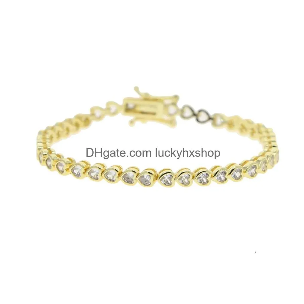 chain 5a cubic zirconia cz tennis bracelet 17cm 19cm bezel setting simple classic women girl jewelry 230508