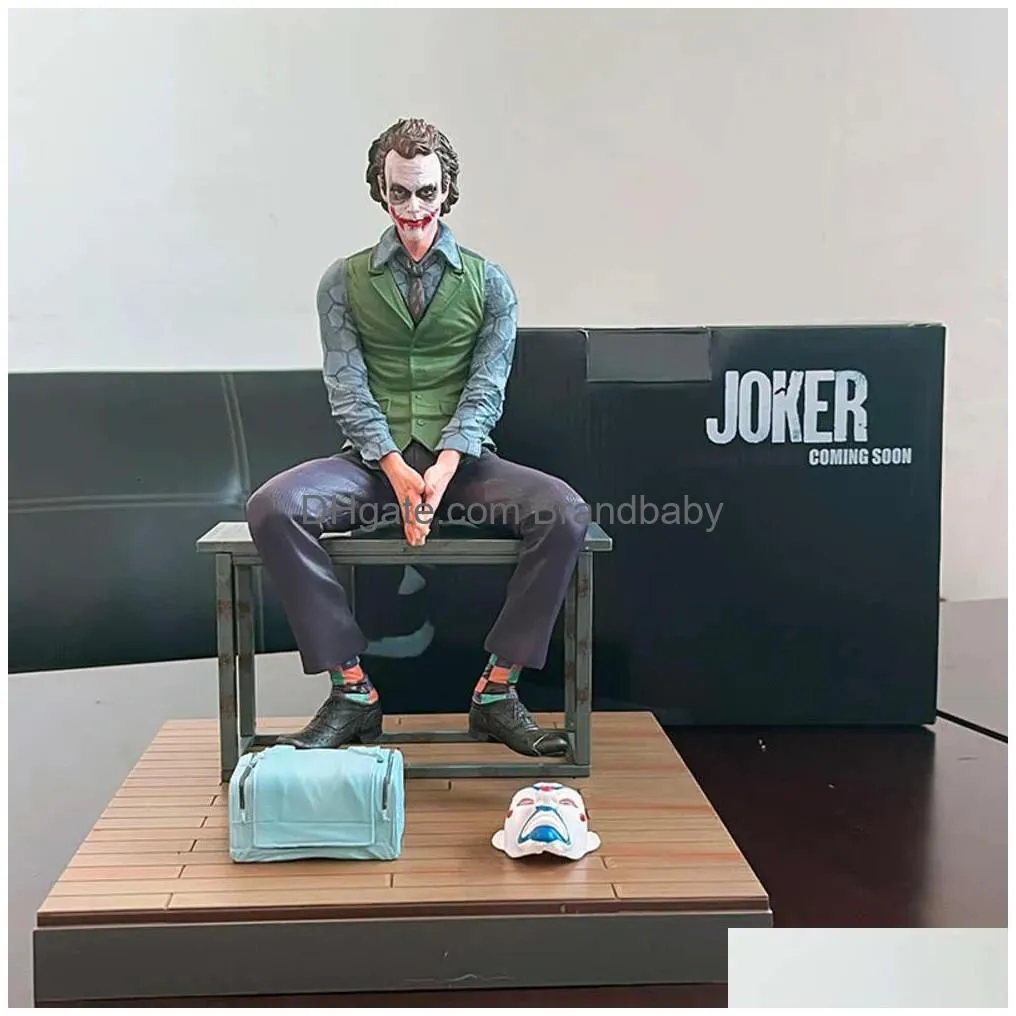 mascot costumes movie joker heath ledger clown pvc action figure collection statue model toys 28cm bookshlef ornament christmas present for