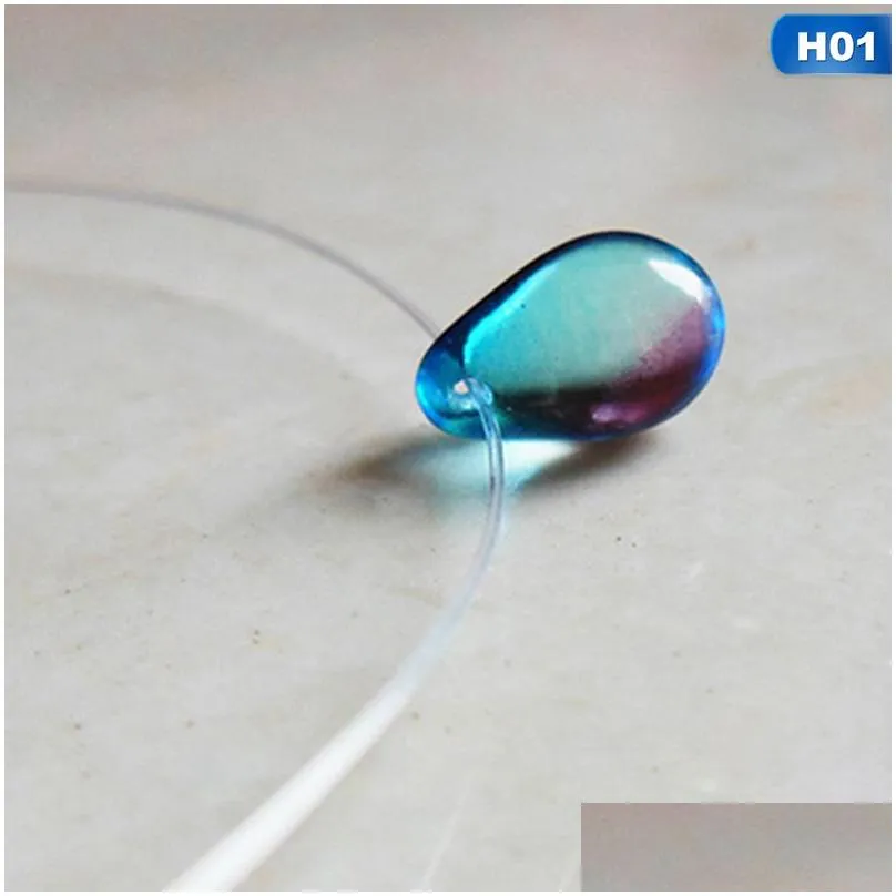 mermaid`s tears necklace ocean sea invisible transparent fishing line short chain beach pendants