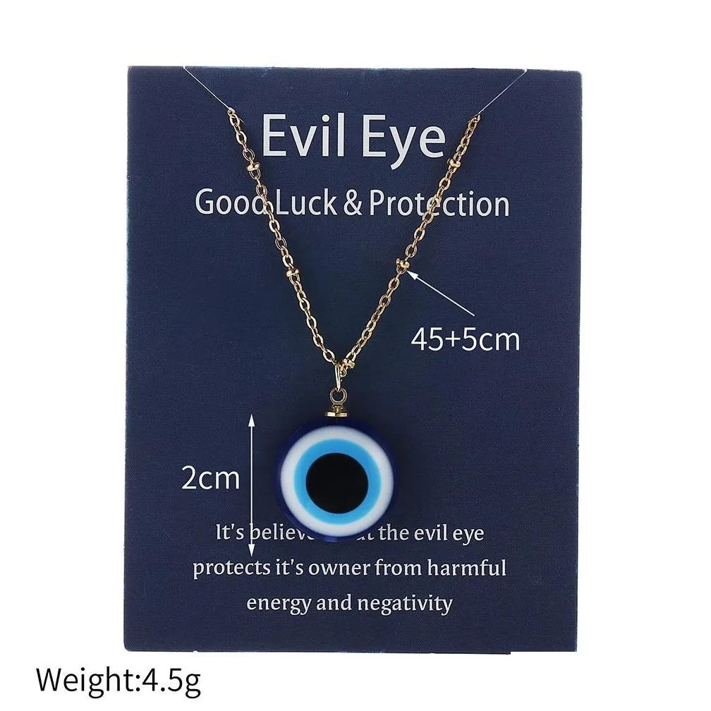 1pc blue glass evil eye pendants necklace for women men turkey lucky necklace choker jewelry accessories