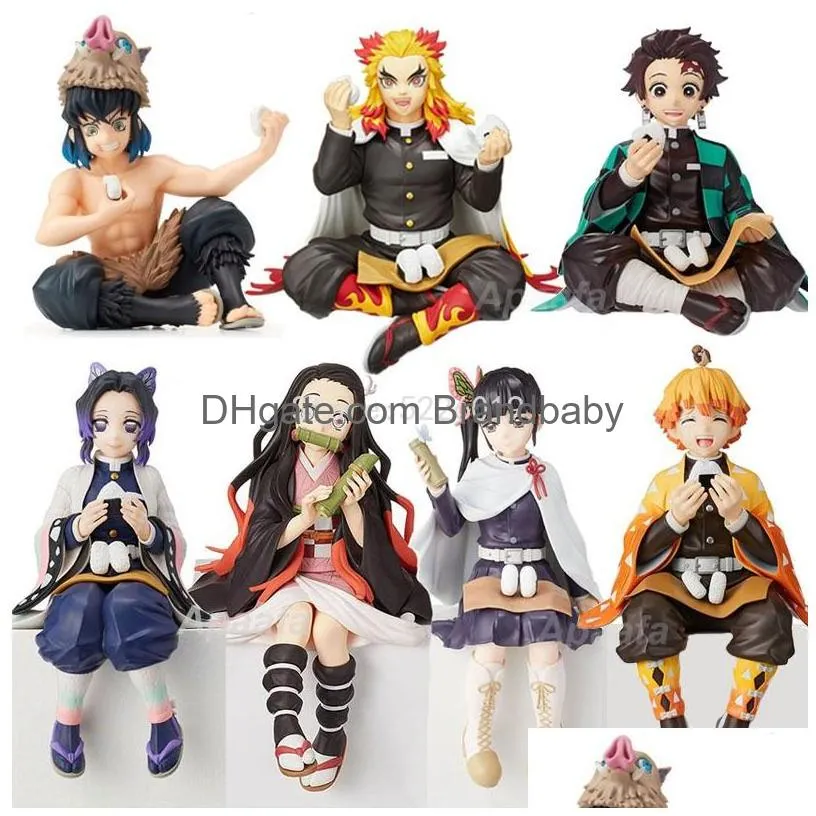 toy 14cm demon slayer anime figure kimetsu no yaiba action figure nezuko/tanjirou/zenitsu/inosuke/shinobu/miritsu figurine dol