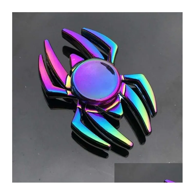 colorful spinning top zinc alloy fidget spinner wheels gyro toys metal bearing rainbow hand spinners focus anti-anxiety toy relieves stress adult