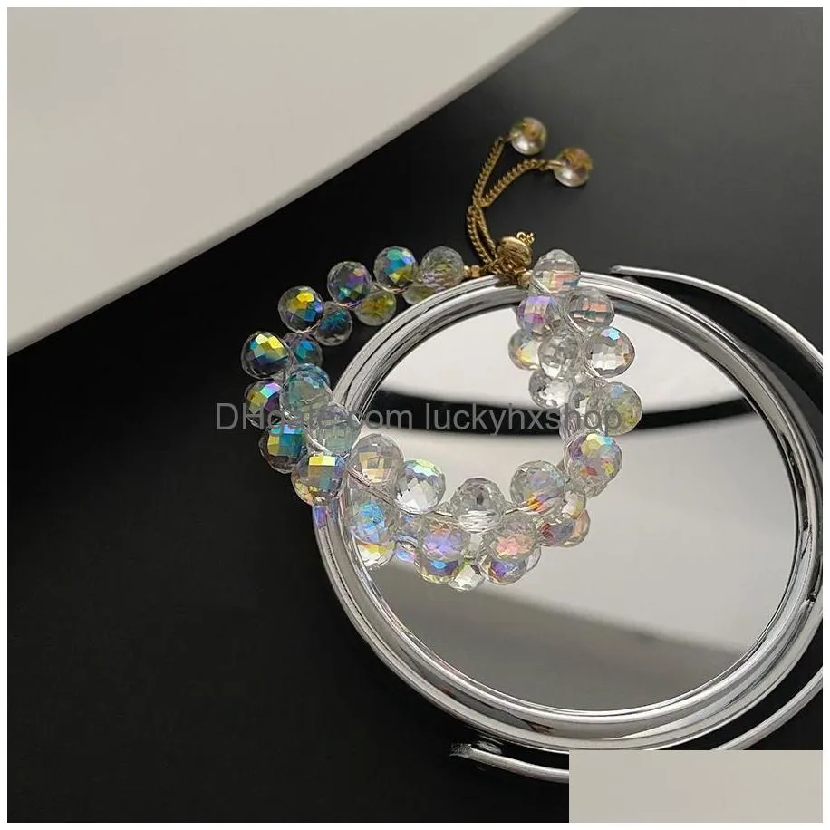 chain carlidana artificial austria crystal bracelet fashion shiny stone beads elasticity rope strand bracelets for women jewelry