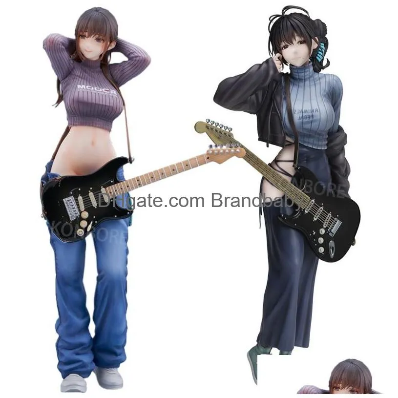 finger toys 25cm lovely guitar sisters mei mei sexy girl anime figure guitar sisters action figure adult collectible model doll toys