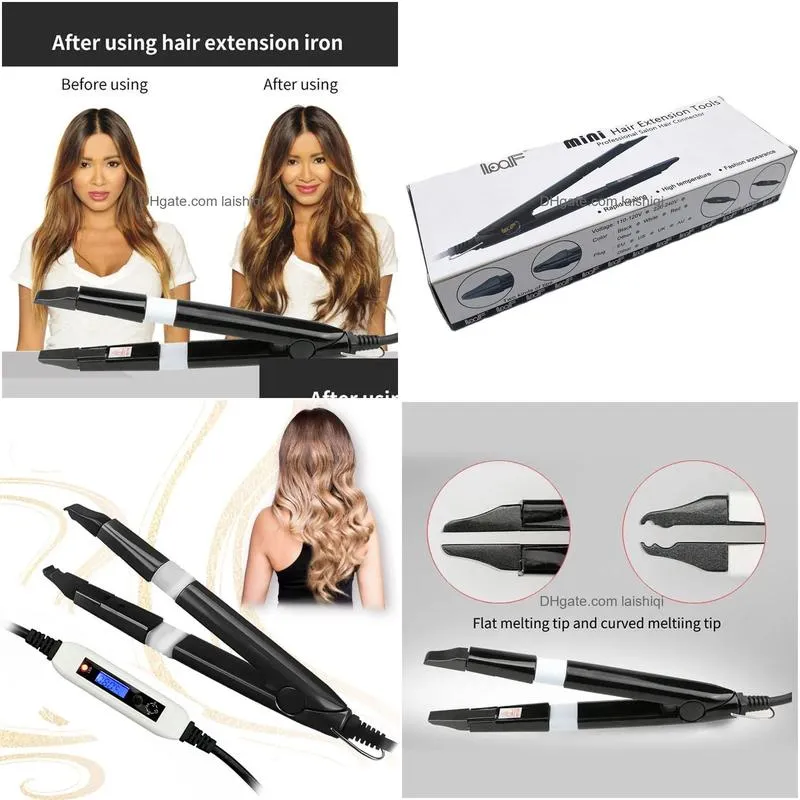 connectors 628 heat hair connector temperature controllable heating iron heat keratin hair extensions tools lcd display mini iron