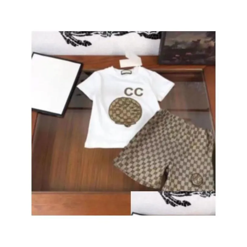 clothing sets fashion summer clothing sets designer brand logo cotton short sleeves clothes suits tops pants baby toddler boy kids