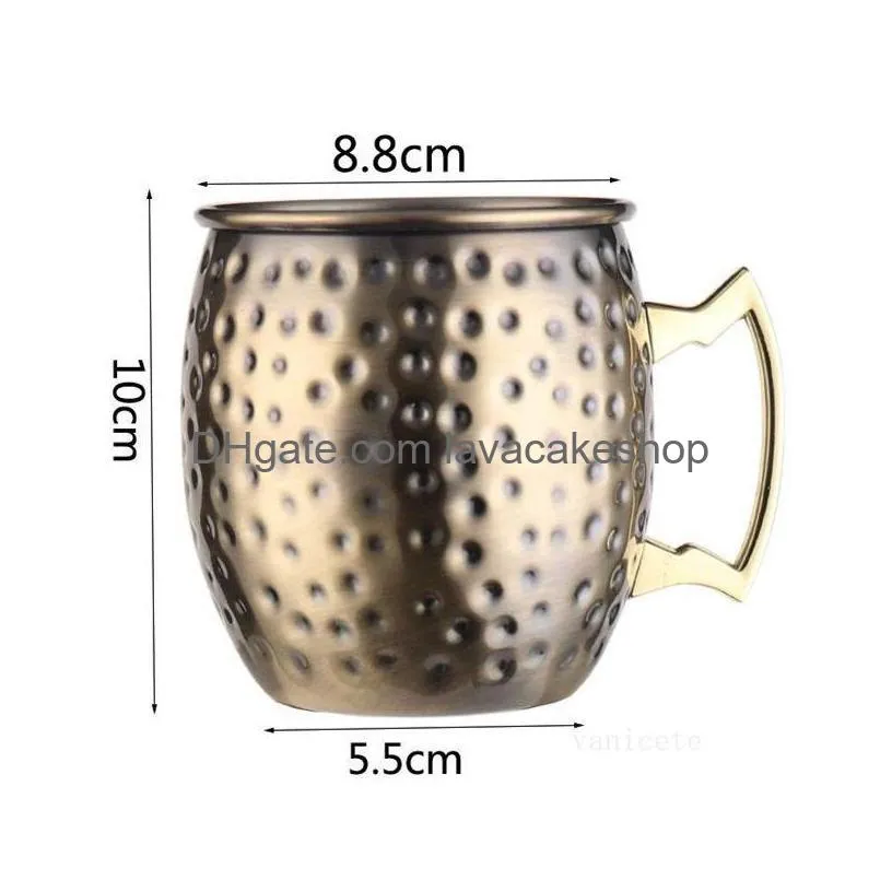moscow cup mule mugs 304 stainless steel wine glasses copper plated hammer point mug cocktail cup lt162