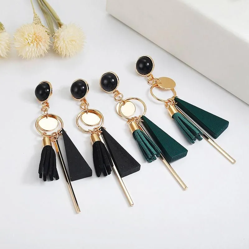 Clip-on & Screw Back Korean Japan Trendy Tassel Clip On Earrings Non Pierced Temperament Hanging Ear Clips For Women Girl Party Jewelry