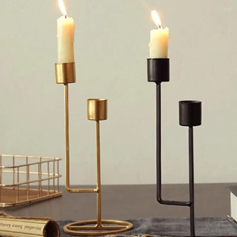 Candle Holders Iron Candlestick Stand Candles Modern Style Holder For Home Decoration Ornament Weddings Party Restaurant Table Decor