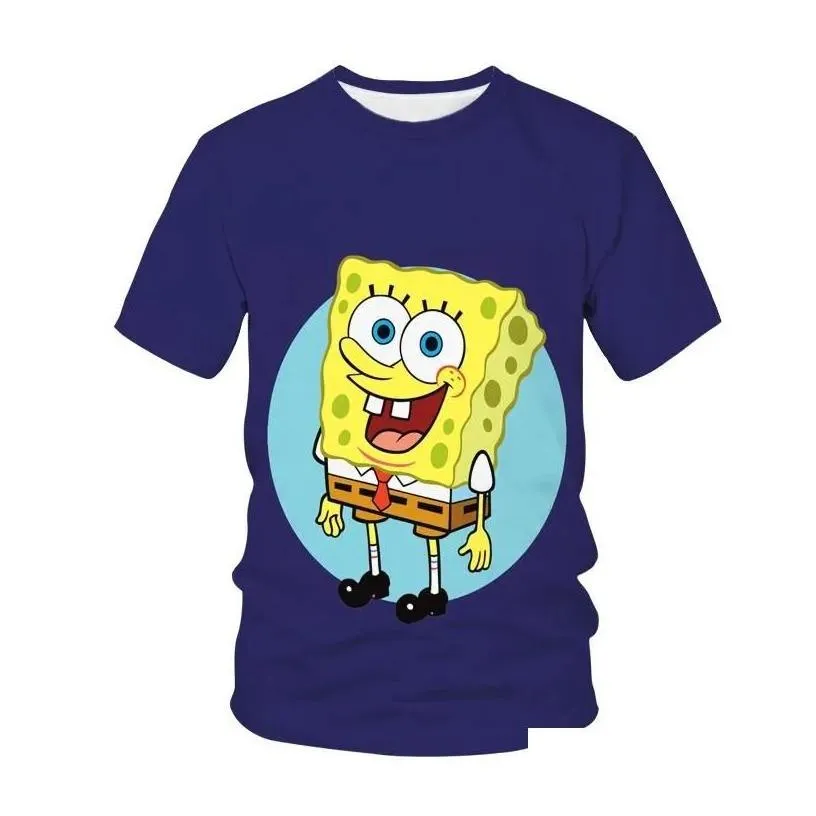 mens t-shirts mens t-shirts funny yellow bob t-shirt sponge family printing 3d sportswear cartoon uni hoodie cutmens drop delivery ap