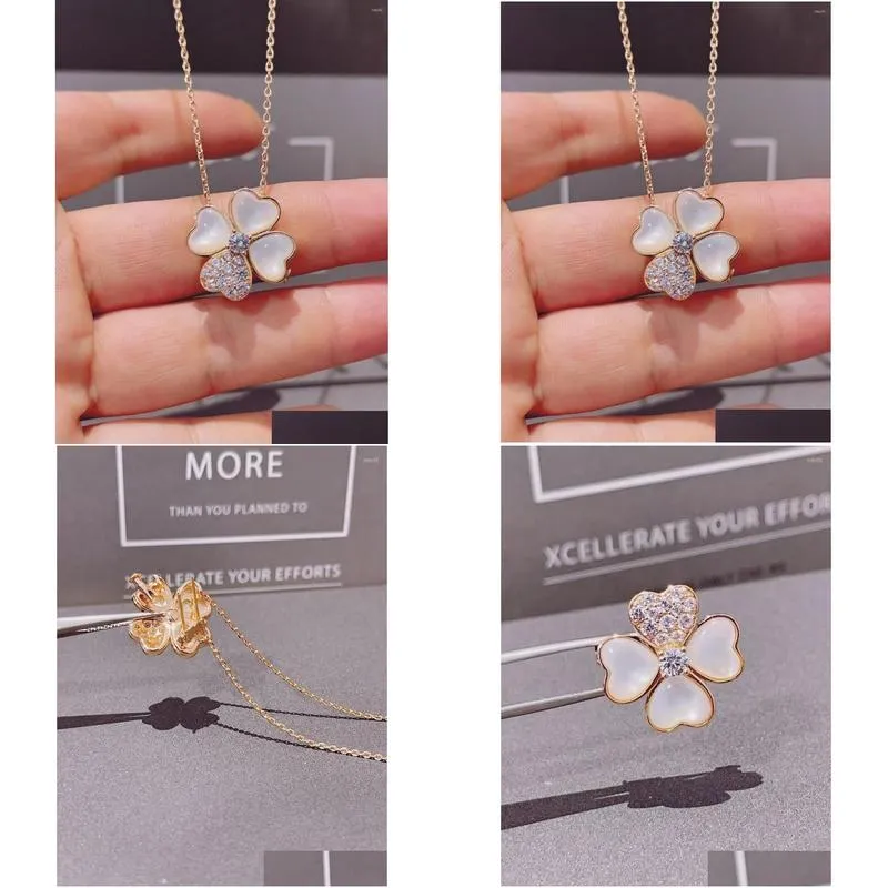 pendant necklaces high-quality fashion jewelry ladies lucky grass sweet shell love exquisite necklace party banquet accessories