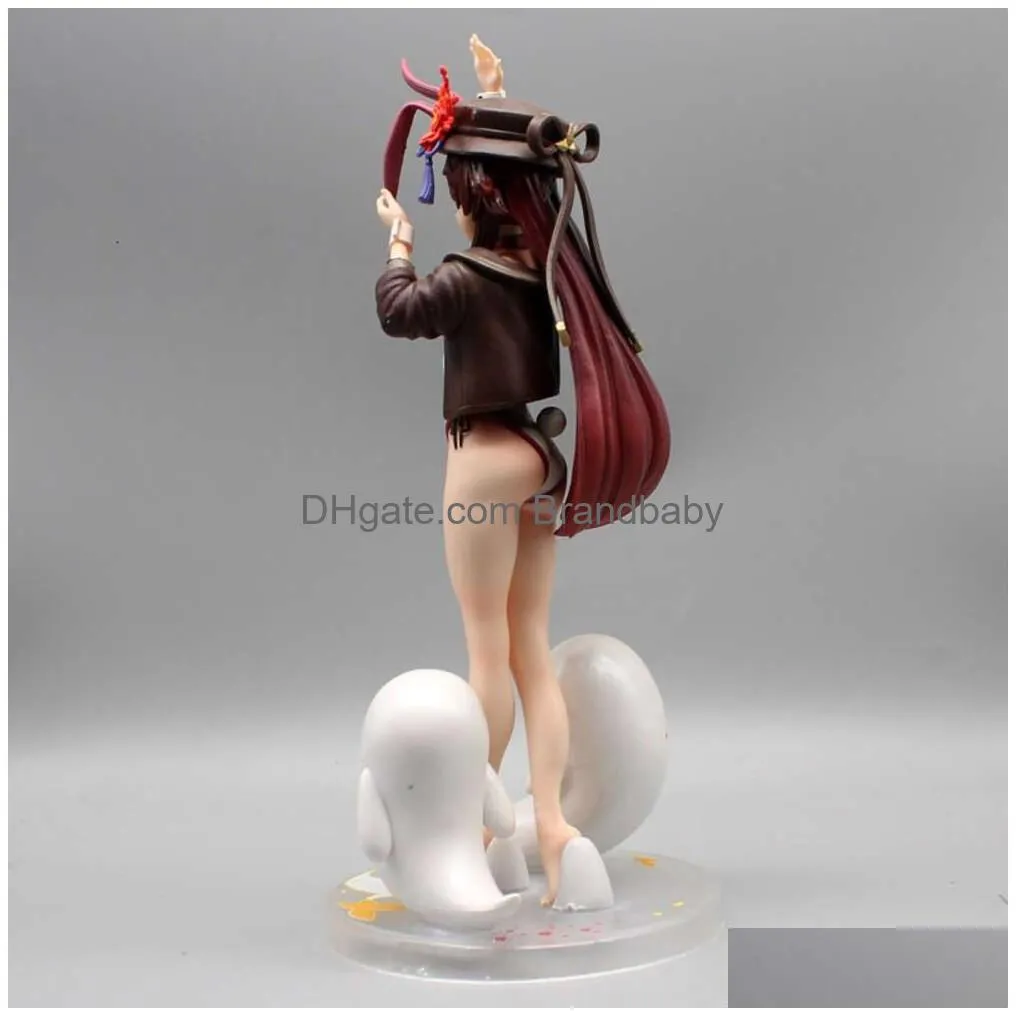 finger toys 27cm genshin impact hu tao bunny sexy anime girl figure klee/venti/qiqi/nahida action figure adult collectible model doll