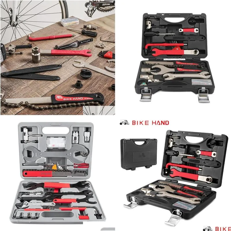 lights bikehand bicycle 18 in 1 toolbox professional maintenance service tool kit mtb road bike multifunction repair tools yc728