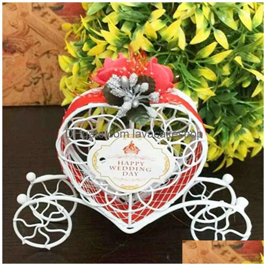 100pcs iron romantic pumpkin carriage wedding candy box wedding favor gifts baby shower wedding decoration 300pcs t1i1796