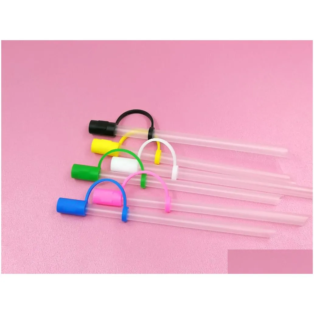 custom straw toppers charms silicone rubber cover 8 colors drinking dust plug fit for decorative straw with 8mm in diameter children party