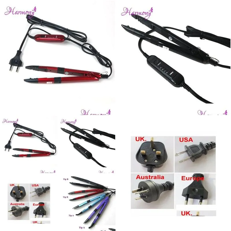 Connectors Red Color Hair Extension Iron Connector Keratin Bonding Tools Adjustable Temperature Heat Connector