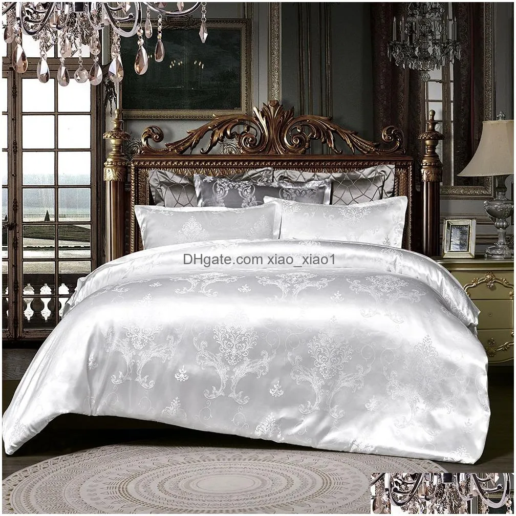 wedding bedding european-style satin jacquard 4-piece set