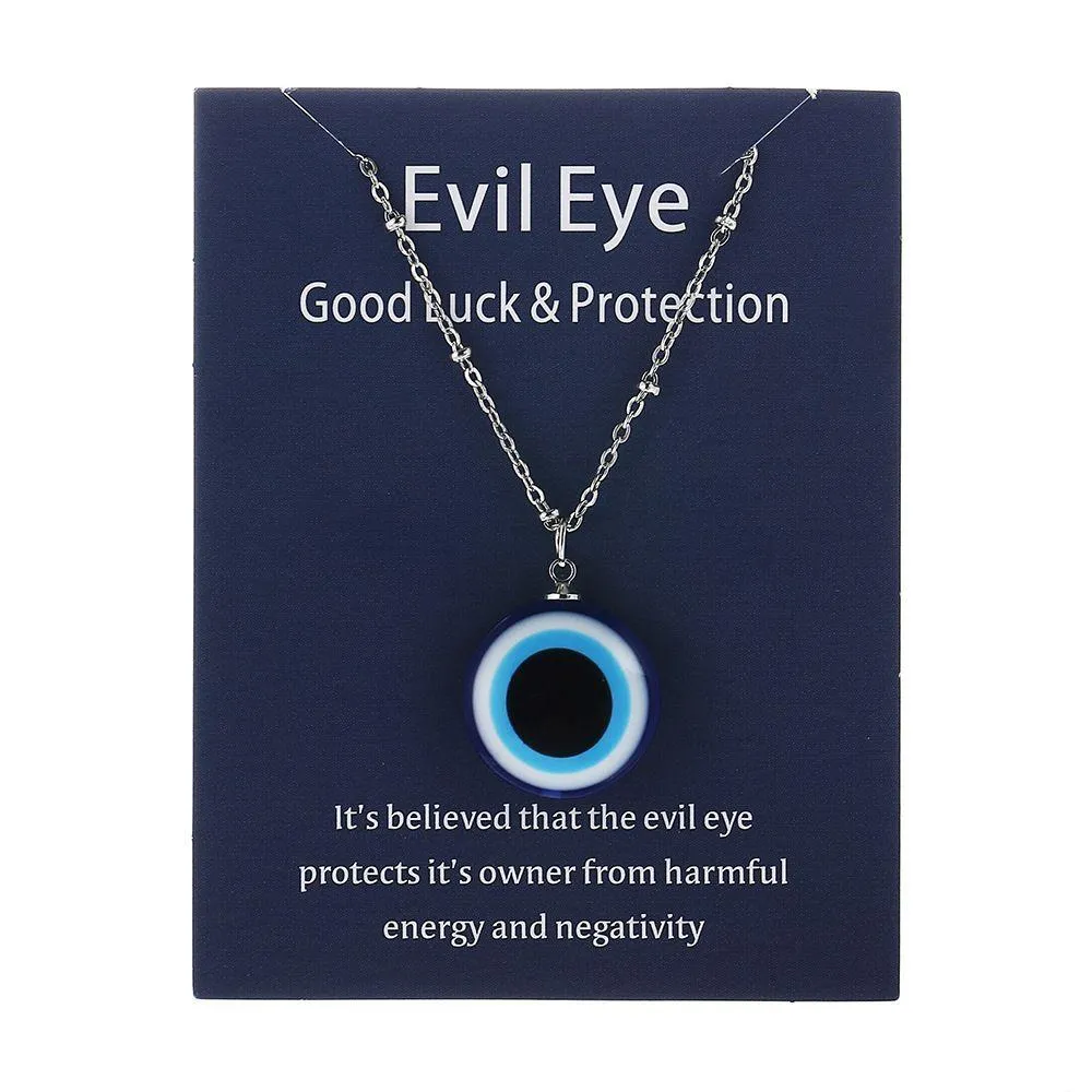 1pc blue glass evil eye pendants necklace for women men turkey lucky necklace choker jewelry accessories
