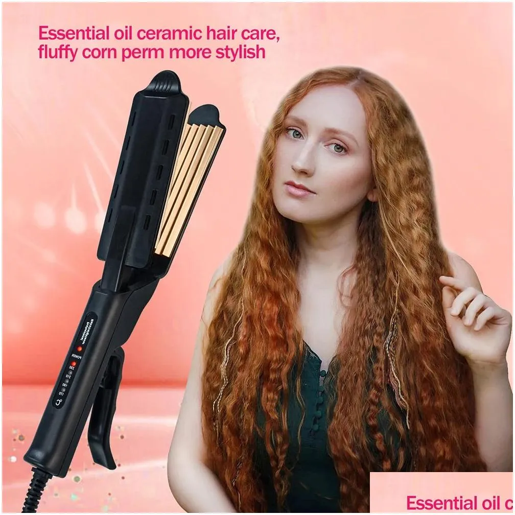 Irons Ceramic Hair Curler Corrugated Curling Iron Electric Hair Crimper Wave Corn Irons Curling Wand Styling Tools Corrugation Curler