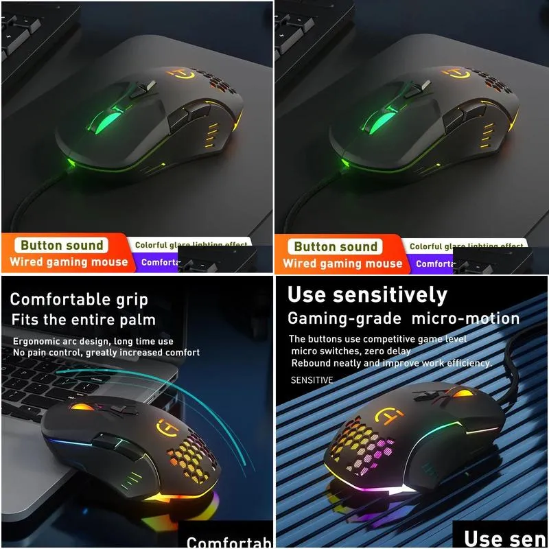 Mice Silent Click USB Wired Gaming Mouse 7 Buttons 2400DPI Mute Optical Computer Mouse Gamer Mice for PC Laptop Notebook Game