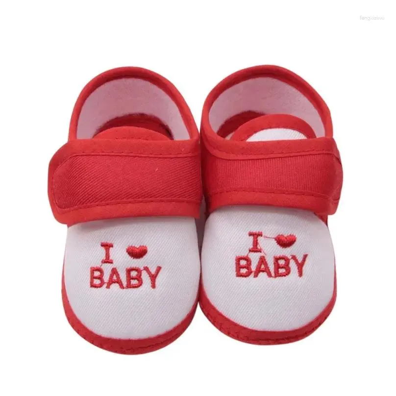 First Walkers Baby Shoes Cotton Walking Born Non-slip Toddler Heart-shaped Design Suitable Adjustable