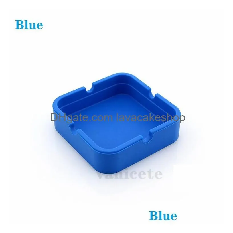 silicone ashtray mini portable shatterproof eco-friendly square ashtray home coffee shop bar hotel men ashtray craft gift 9061