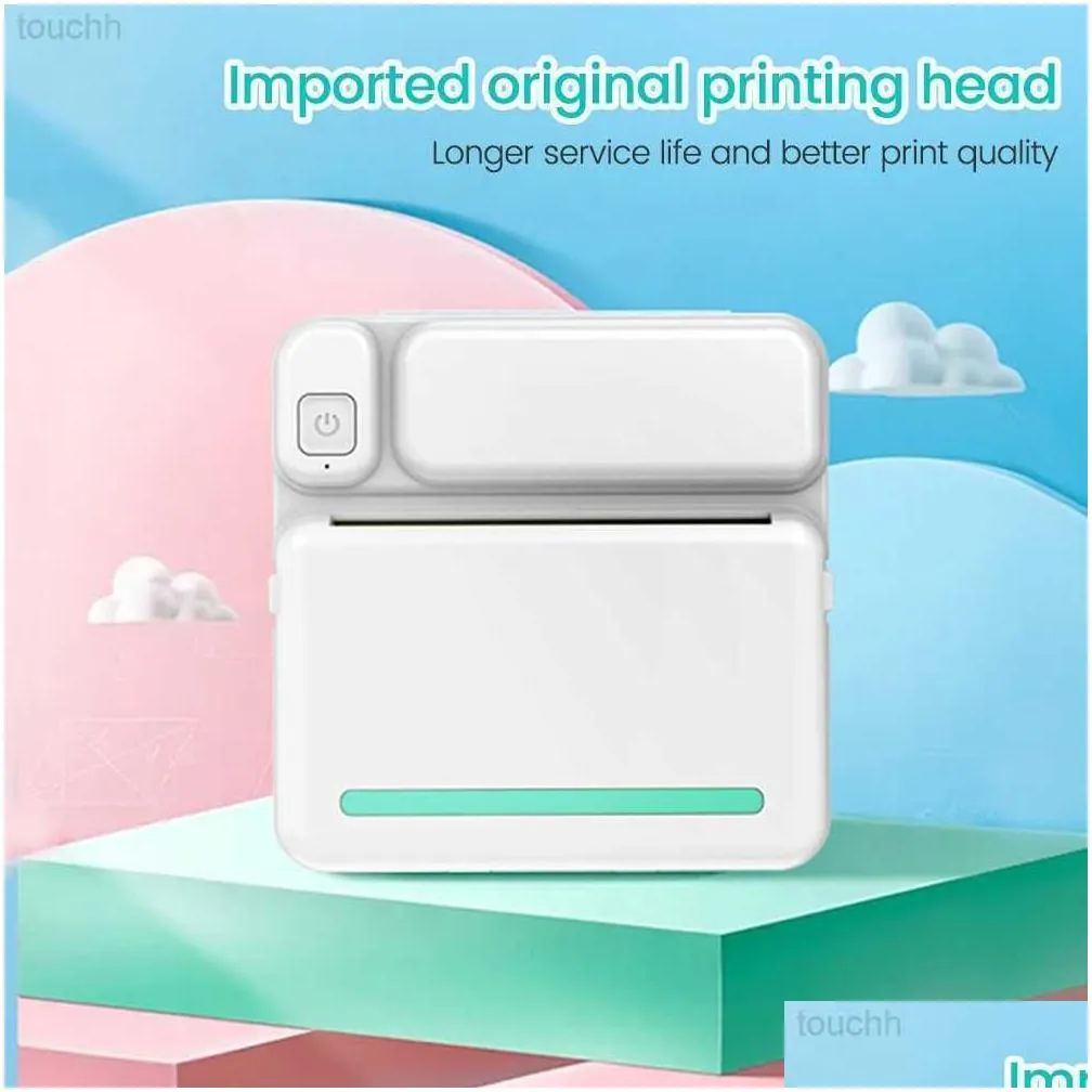 Printers Printers Portable Mini Printer Thermal Sticker Label Printer Inkless HD Print Pocket Printers Bluetooth Miniprint Photo